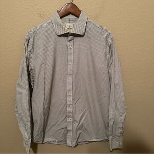 Todd Snyder Men’s Windowpane Button Up Dress Shirt